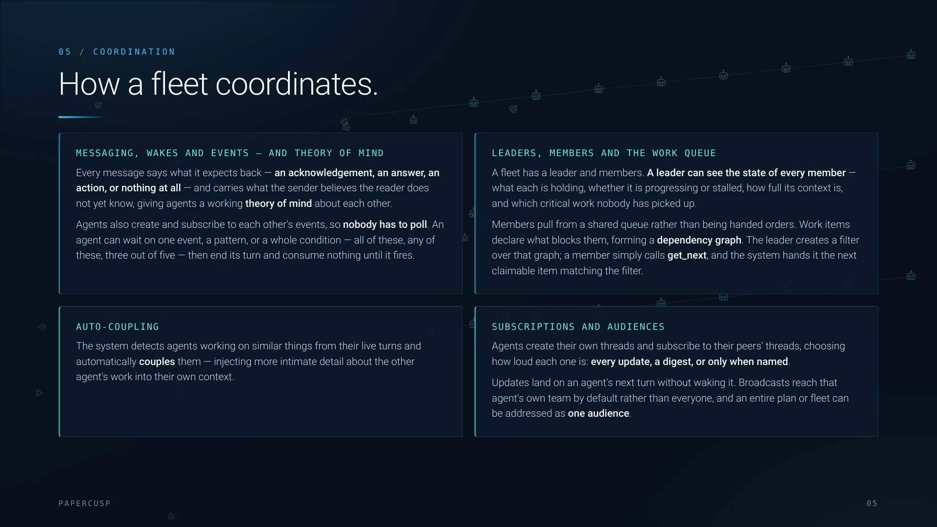 How a fleet coordinates