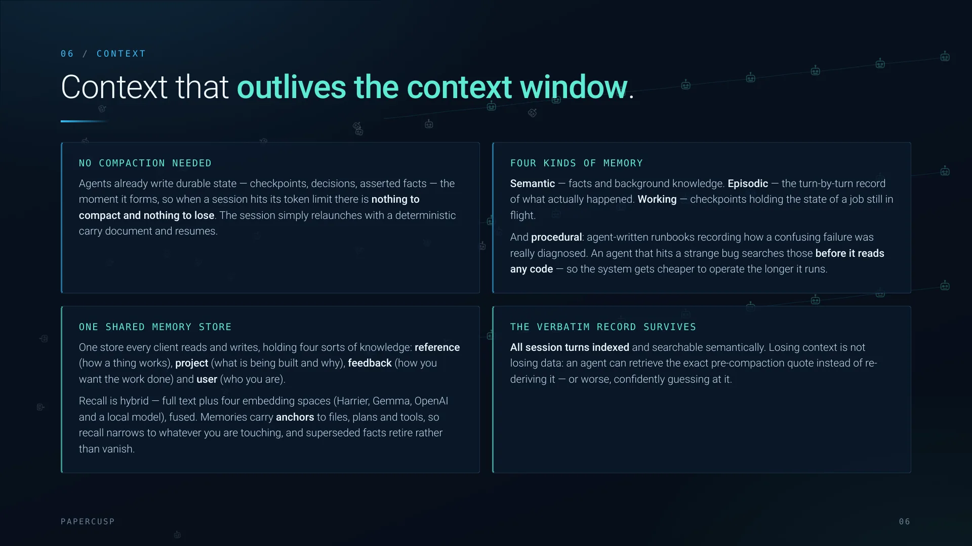 Context that outlives the context window